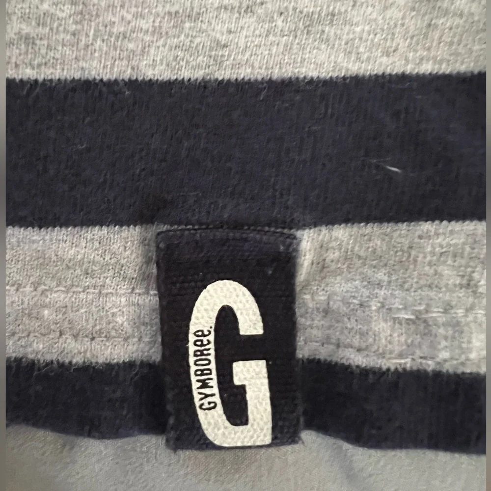 6-12 month “always soft” Gymboree t-shirt short sleeve striped navy & grey